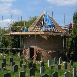 Dovecote under repair